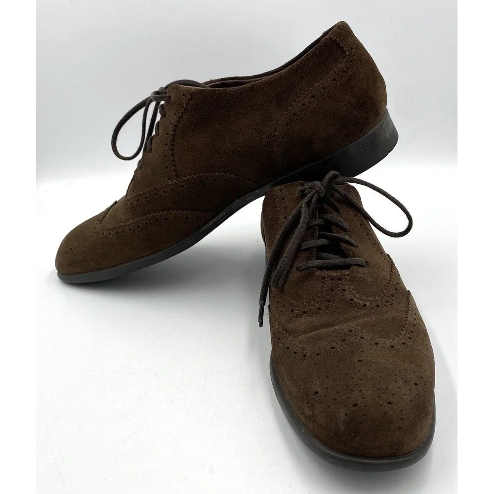 JM Weston Men's Suede Leather Oxford Dress Shoes Brown Size‎ 7.5 D